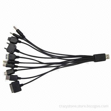 10-in-1 Universal USB Multi-charger Cable for Smartphone and Game Machine
